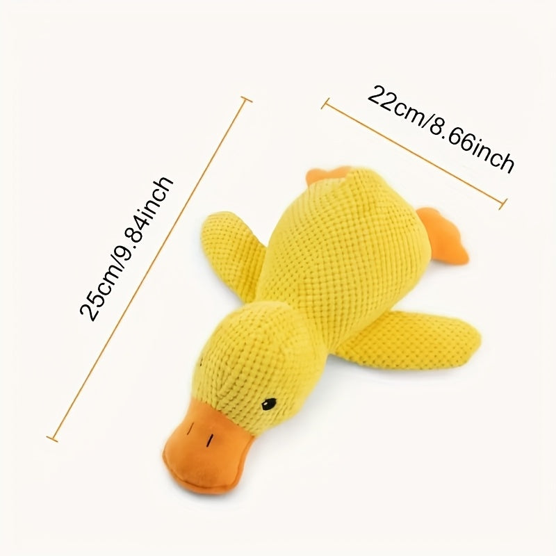 [Durable Duck Toy] Durable Yellow Punch Ya Duck Shaped Soft Toy | 1pc Interactive Chewing Dental Cleaning Pet Toy For Small To Medium Dogs, Relieves Boredom