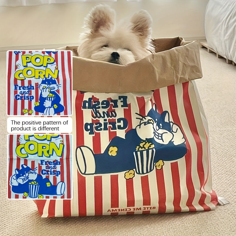 Interactive Popcorn Bag Pet Toy for Cats and Dogs - Durable and Fun Stress-Relief Plaything, Non-Toxic Material, No Batteries Required