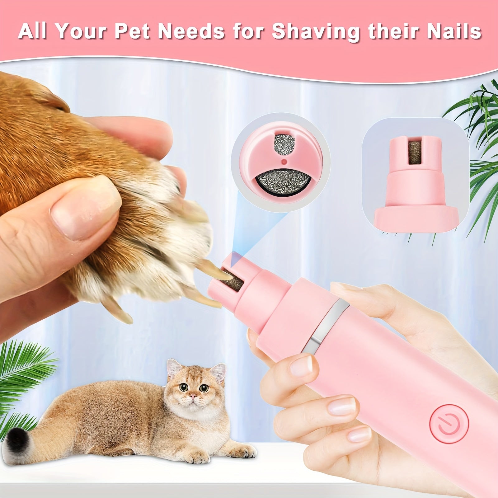 [600mAh Quiet Pet Grooming Kit] Quiet Pet Grooming Kit: Rechargeable Dog & Cat Hair Clippers with Low-Noise Paw Trimmer and Cordless Nail Grinder - USB Powered, 600mAh Battery