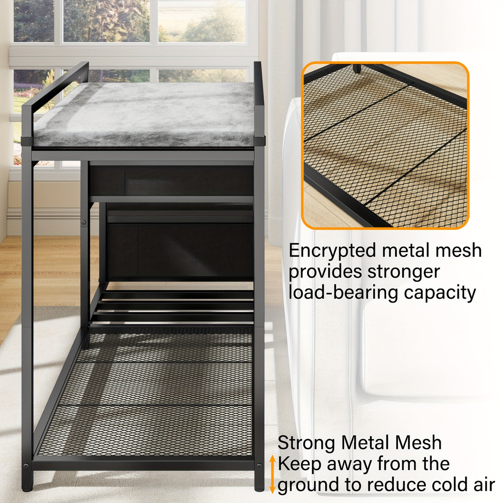 SAUDISM Multi-Level Pet Bunk Bed with Removable Step for Dogs & Cats - Durable Wooden Frame, Cushioned Perch & Window Seat, Indoor Use, Easy Assembly, Black, Perfect for Small to Medium Dogs, Cozy Home Decor, Pet Furniture, M