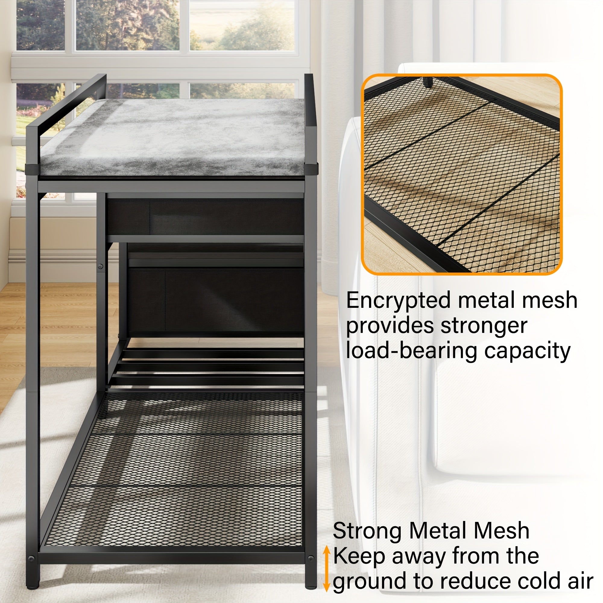 SAUDISM Multi-Level Pet Bunk Bed with Removable Step for Dogs & Cats - Durable Wooden Frame, Cushioned Perch & Window Seat, Indoor Use, Easy Assembly, Black, Perfect for Small to Medium Dogs, Cozy Home Decor, Pet Furniture, M