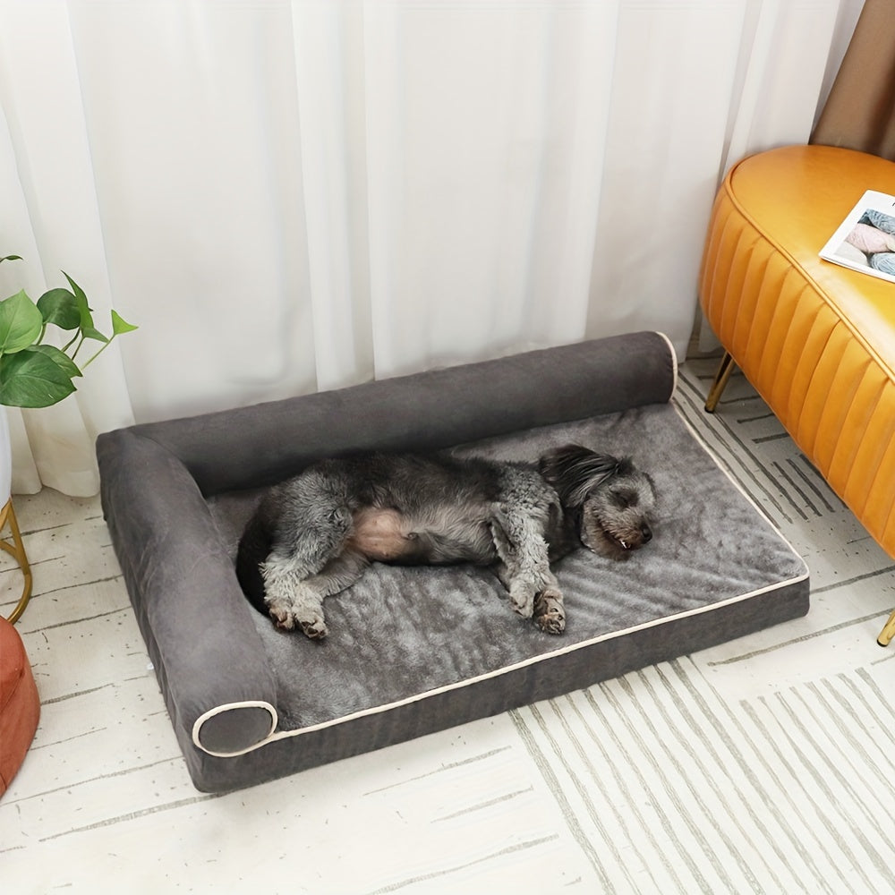 Memory Foam Orthopedic Dog Bed For Medium Dogs, Waterproof Medium Dog Beds With Washable Removable Cover, Dog Sofa Bed, L Shaped Pet Bed With Waterproof Lining And Nonskid Bottom
