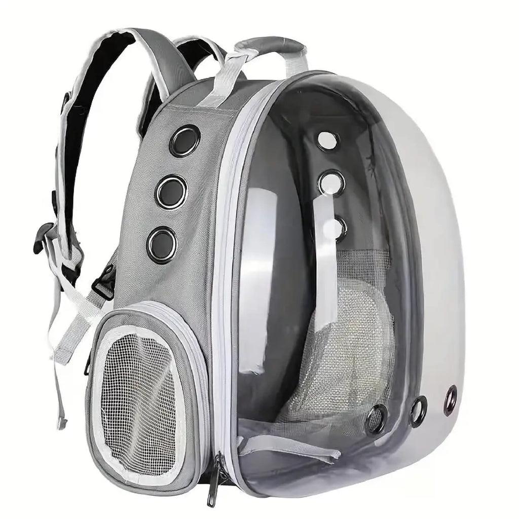 Cat pet harness backpack, cat carrier, portable transparent space capsule pet carrier for outdoor use, breathable cat backpack