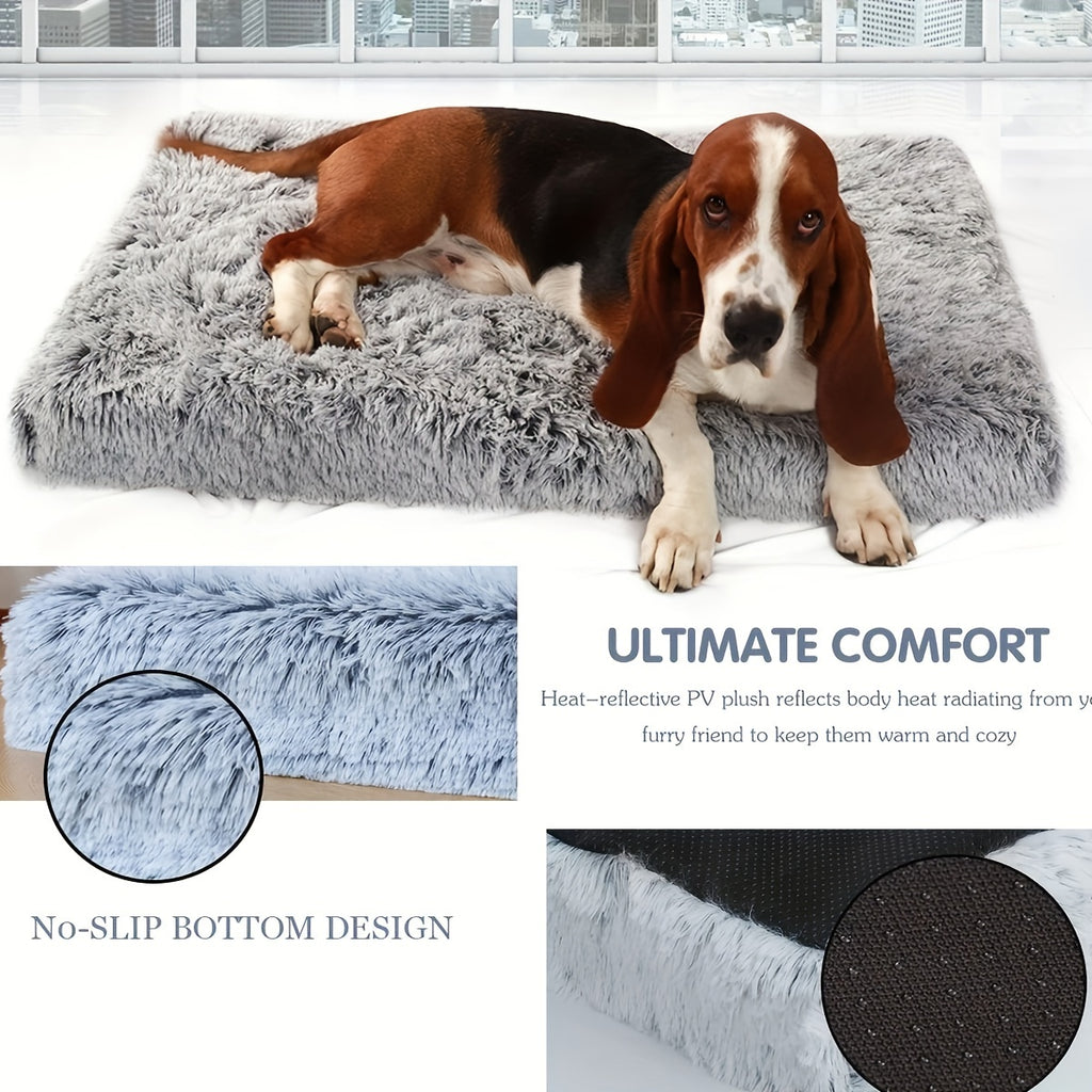 1pc Plush Rectangular Dog Bed
