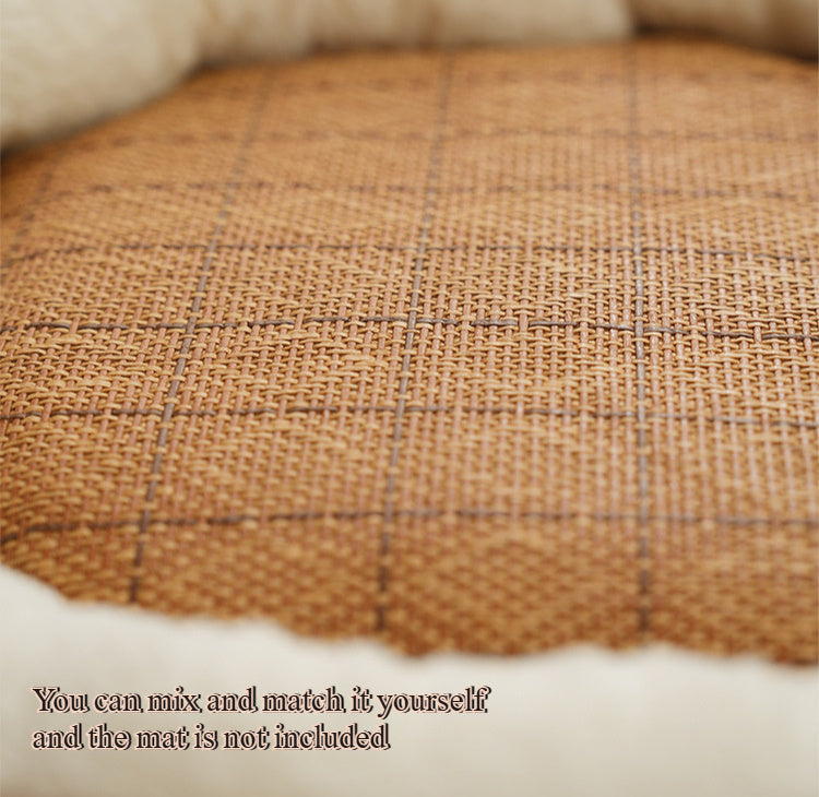 [Thick Warm Cozy Pet Bed] Cozy Plush Oval Pet Bed for Cats & Dogs - Thick, Warm Nest for All Seasons, Classic Style