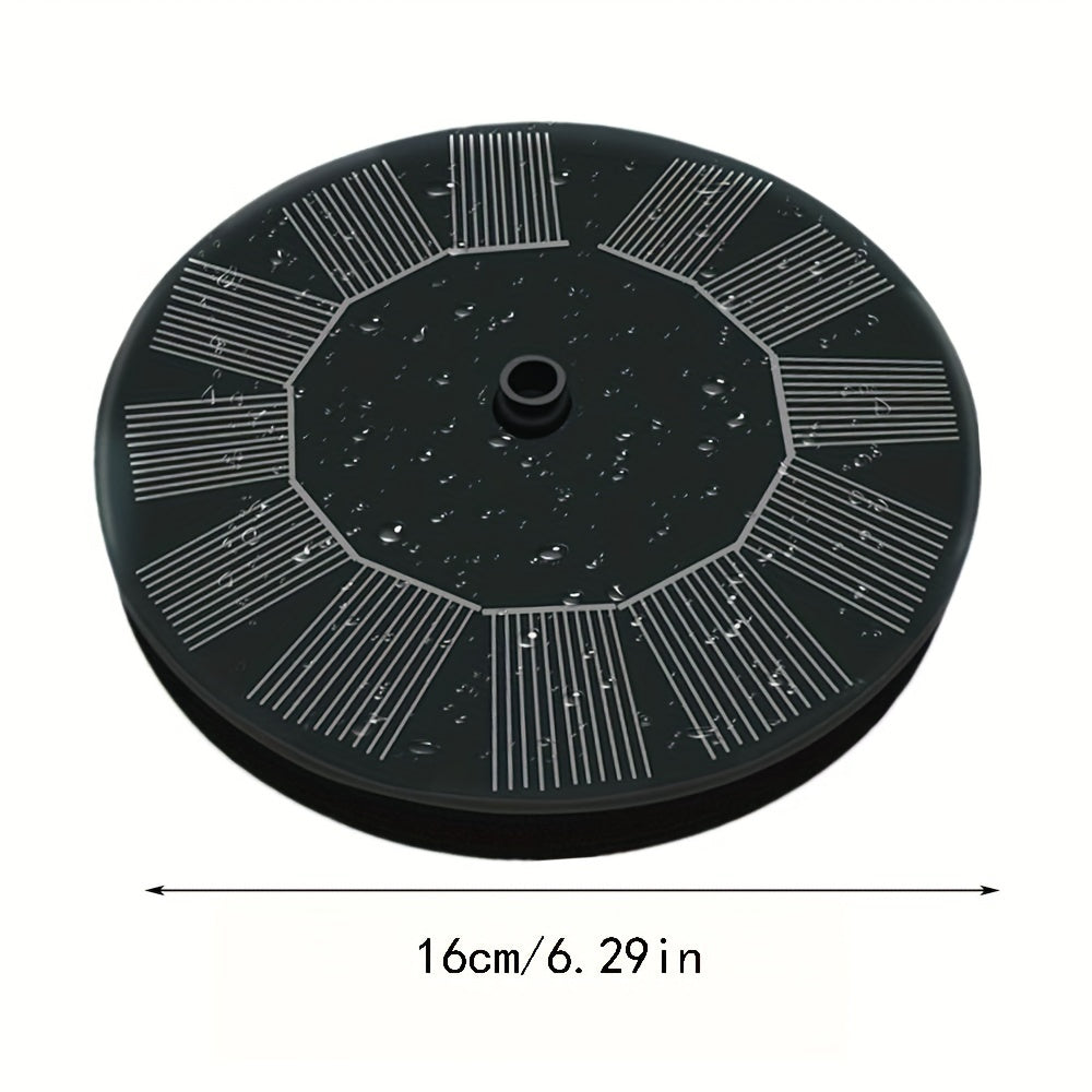 1pc Solar Fountain Pump, 1.5W Solar Bird Bath Pump With 6 Nozzles, Stand-Alone Portable Floating Solar Drinking Water Pump For Garden, Bird Bath, Pond, Swimming Pool, Outdoor & Backyard Aquarium