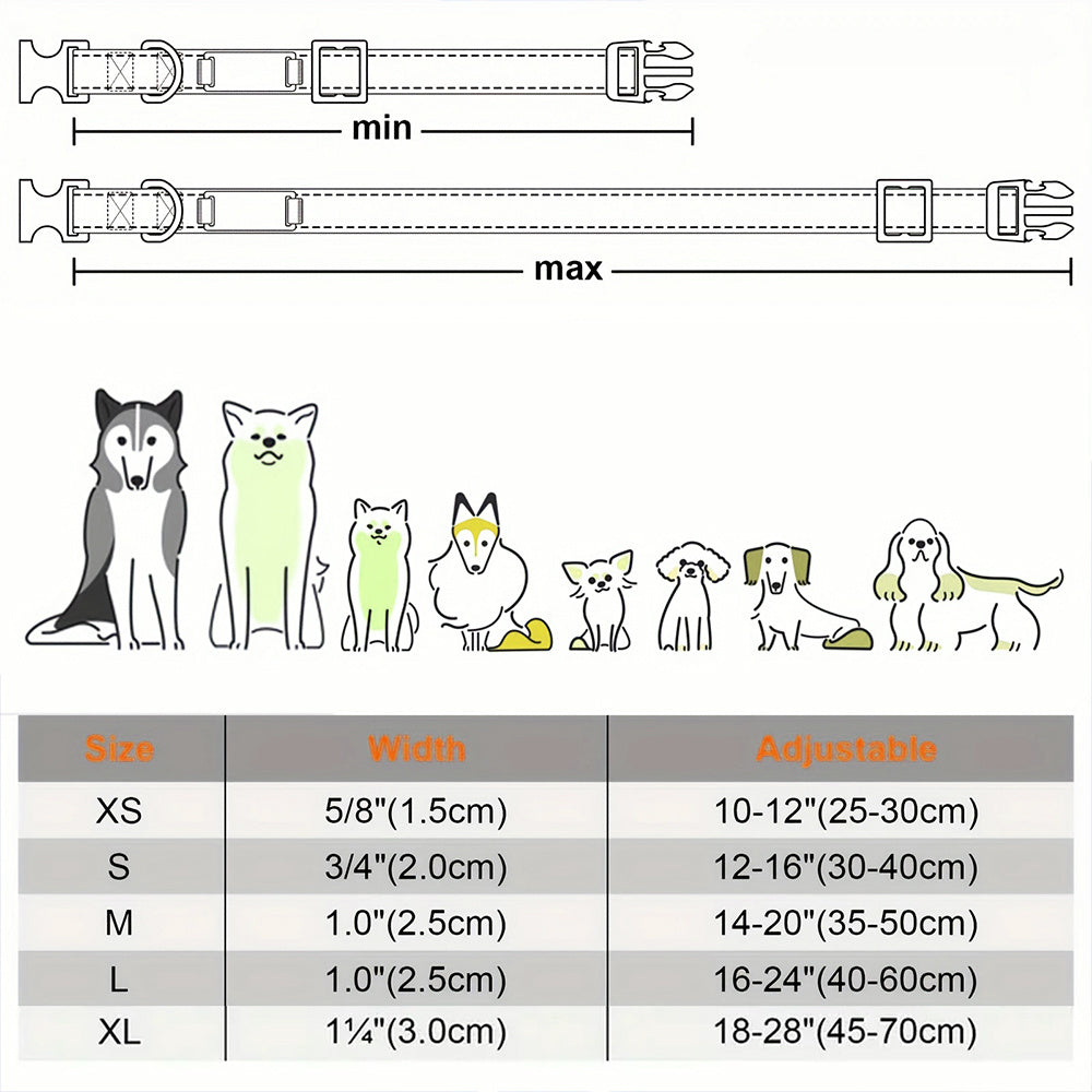 Personalized Pet Collars, Customized Dog Nylon Collar With ID Pendant Tag, Dog Outdoor Accessories And Decorations - Nice Gift For Pets