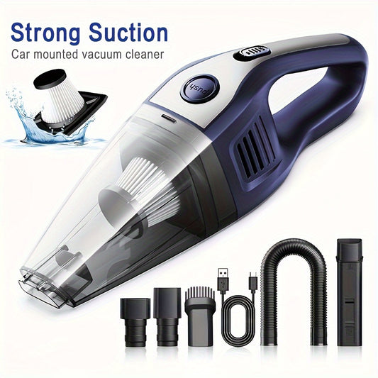 Car Vacuum Cleaner 5000pa Strong Suction, Powerful Handheld Wireless Vacuum Cleaner, USB Charging Long Working, Car Accessories For Men Women, Suitable For Cars, Homes, Offices, Pet Hair Cleaning