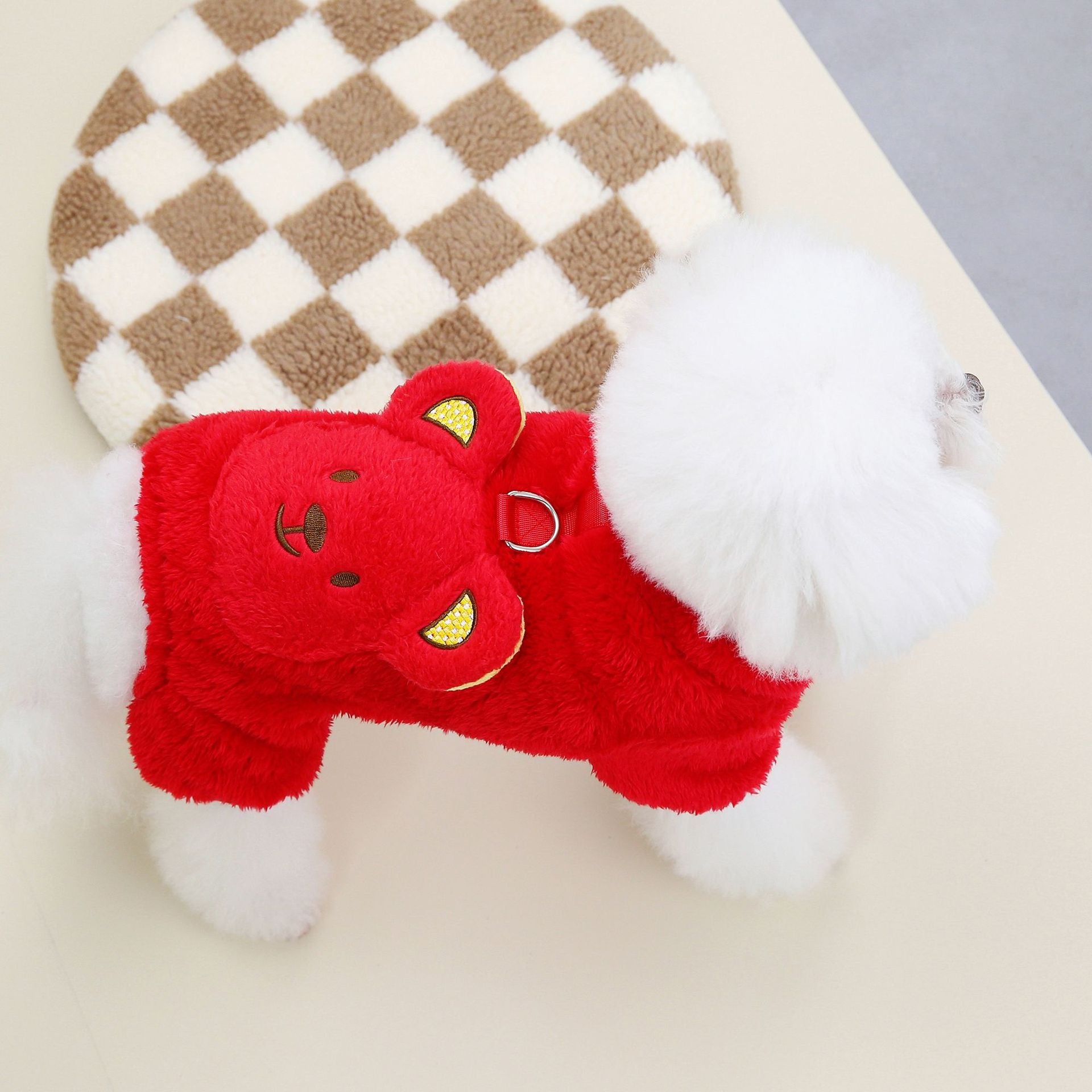 New Thickened Pet Apparel - Warm, Cute Bear Design, Plush Backpack Dog Sweater for Autumn and Winter - Soft, Cozy, and Adorable Dog Jumpsuit