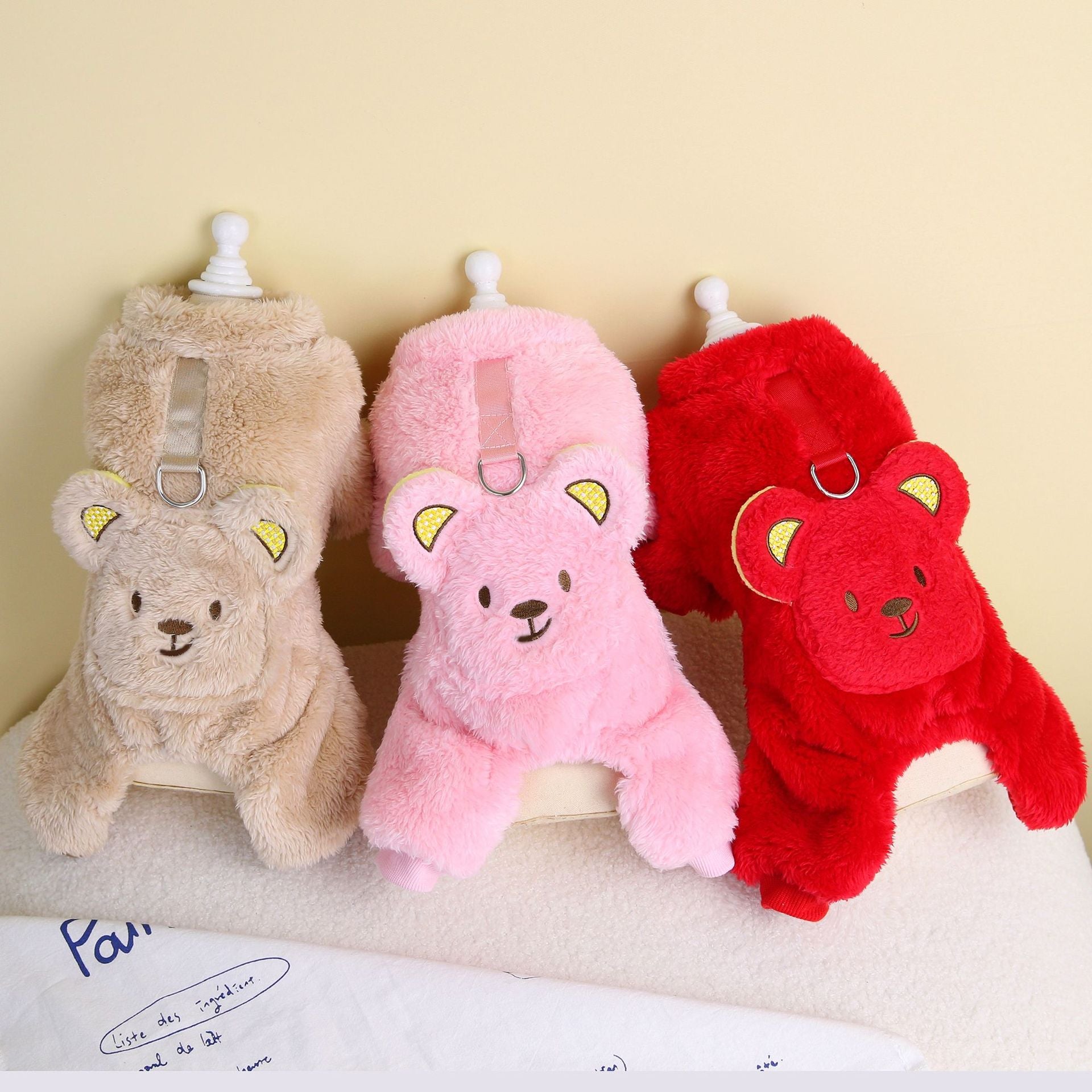 New Thickened Pet Apparel - Warm, Cute Bear Design, Plush Backpack Dog Sweater for Autumn and Winter - Soft, Cozy, and Adorable Dog Jumpsuit
