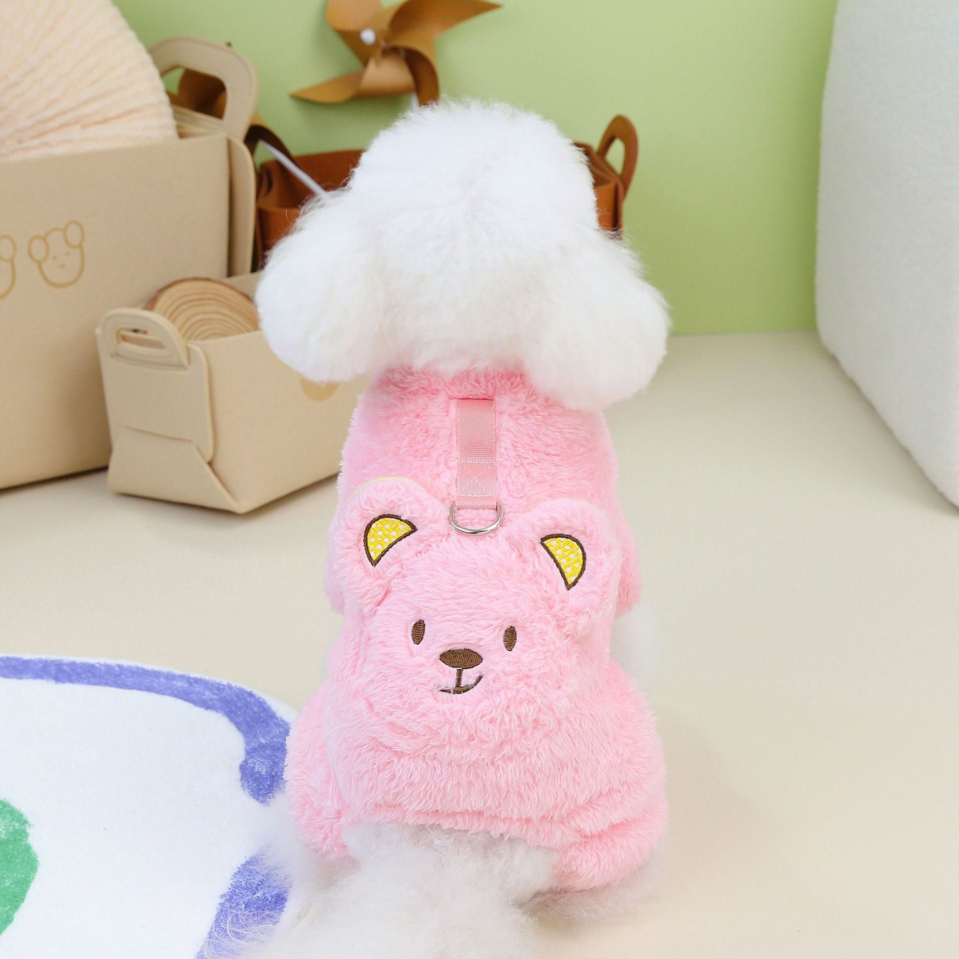 New Thickened Pet Apparel - Warm, Cute Bear Design, Plush Backpack Dog Sweater for Autumn and Winter - Soft, Cozy, and Adorable Dog Jumpsuit