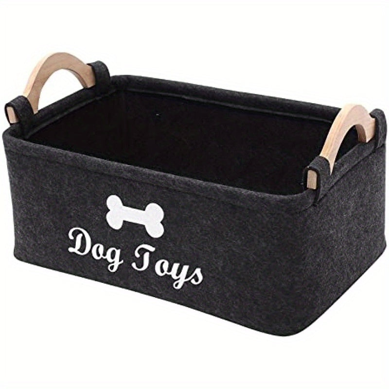 [Pet Home Organizer Box] Durable Felt Pet Toy Storage Box, Laundry Basket for Dogs and Cats, Home Organizer - Polyester, Cleaning Supplies, Fashion