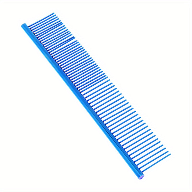 Colorful Stainless Steel Pet Grooming Comb - Effortlessly Detangles Fur - Comfortable Grip for Dogs & Cats