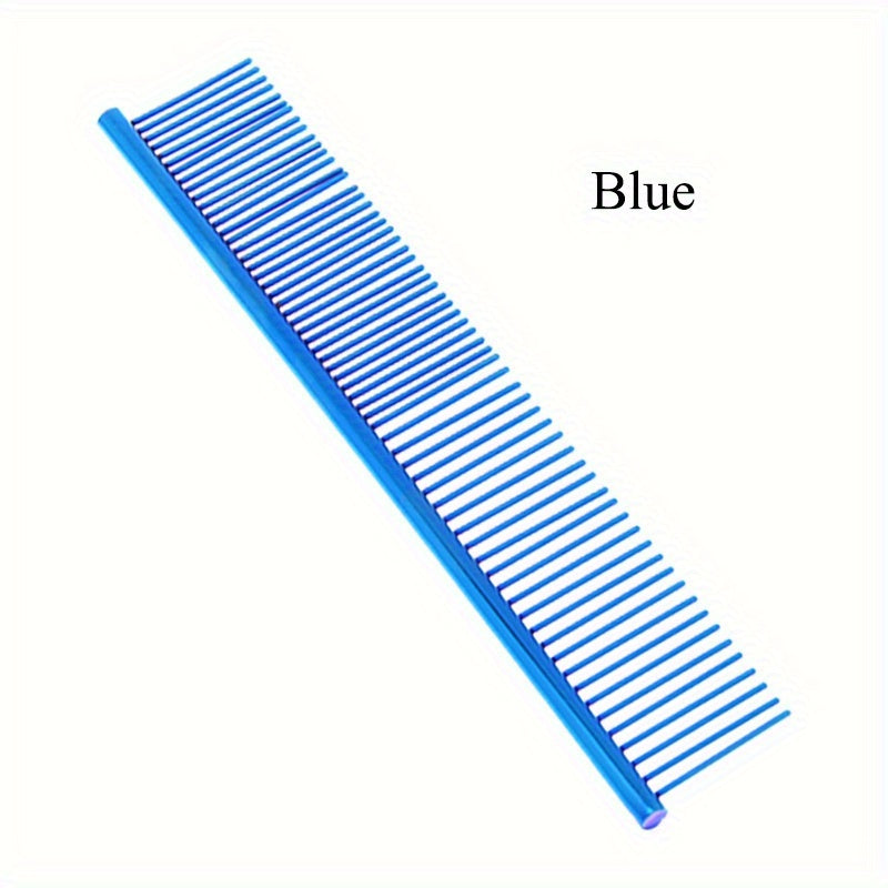 Colorful Stainless Steel Pet Grooming Comb - Effortlessly Detangles Fur - Comfortable Grip for Dogs & Cats