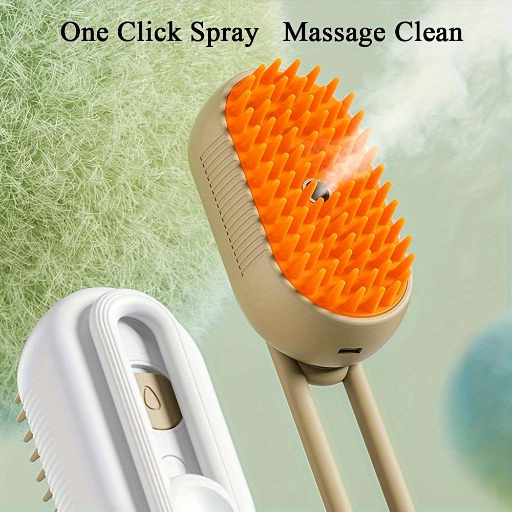 1pc Steamy Cat & Dog Brush - 3-in-1 Massaging Comb with USB Recharge, Hair Removal, and Gentle Pet Grooming - Perfect for Pet Owners and Groomers