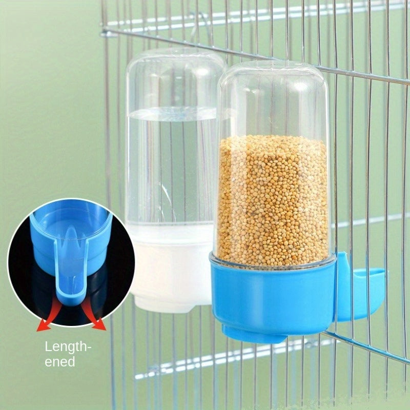 2pcs Automatic Bird Feeder And Waterer, Hanging Bird Water Dispenser, Parrot Automatic Feeder, Bird Cage Feeder And Drinker Set For Parrot Pigeon Lovebirds