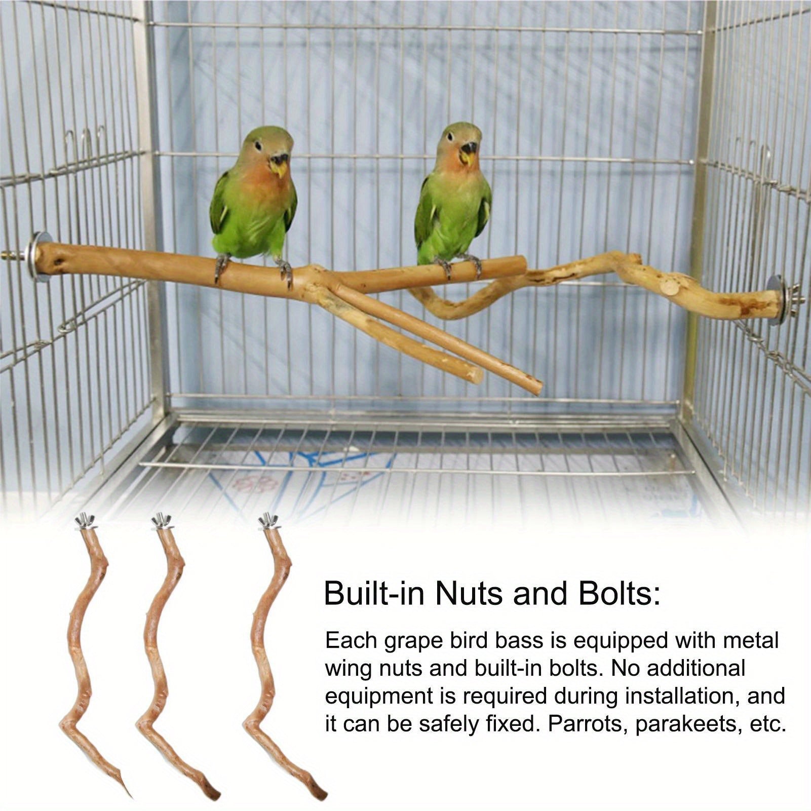 Deluxe Parrot Perch Tree - Sturdy Hanging Bird Stand with Paw Grinding Fork, Climbing Branch, and Birdcage Accessories for Parakeet and Small Bird Entertainment, Exercise, and Training