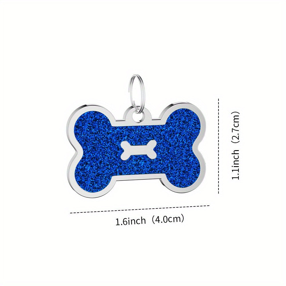 Personalized Dog Tags for Pets Carved Dog Name Tags Sparkles Bone Shape Cat And Dog Name Tags, Anti-stray