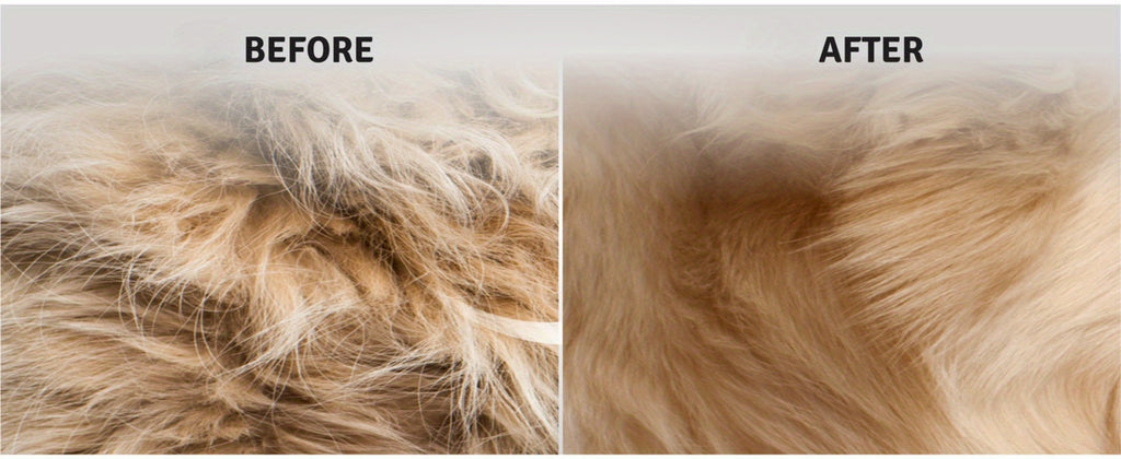 1pc Dematting Fur Rake Comb Brush Tool for Dogs & Cats with Extra Long Stainless Steel Safety Blades for Removing Knots, Mats & Tangles - Pet Grooming Deshedding Brush Tool with Anti-Slip Grip