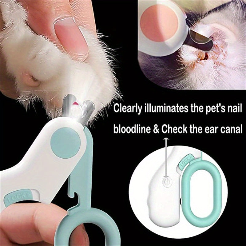 1pc LED-Lit Precision Pet Grooming Kit: Ergonomic, Stainless Steel Dog & Cat Nail Clippers, Battery Operated for Safe, Cordless Use - For Pet Owners - Suitable for Home Grooming - Perfect Gift for Pet Lovers