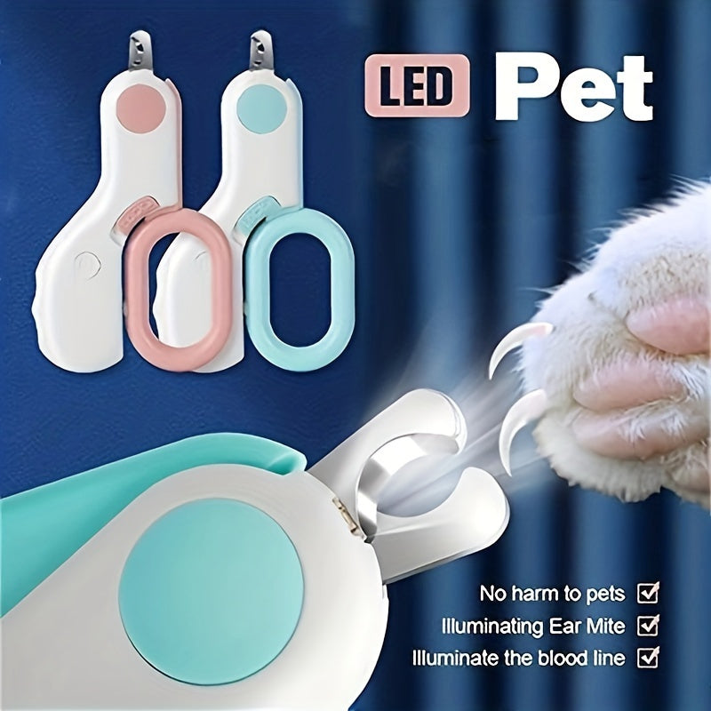 1pc LED-Lit Precision Pet Grooming Kit: Ergonomic, Stainless Steel Dog & Cat Nail Clippers, Battery Operated for Safe, Cordless Use - For Pet Owners - Suitable for Home Grooming - Perfect Gift for Pet Lovers