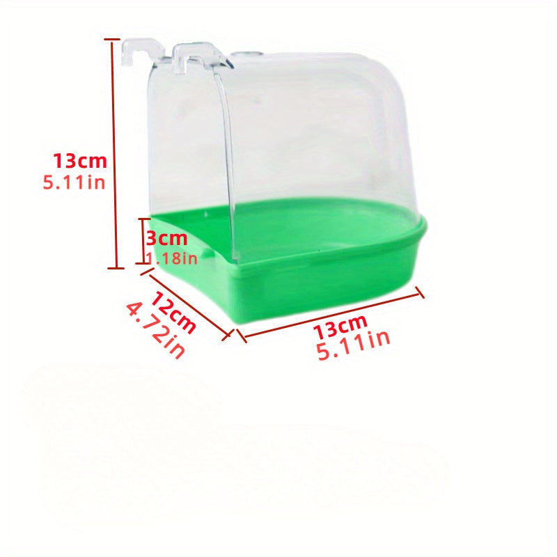 1pc Clear Bird Bath for Parakeets - ABS Resin Bird Cage Accessory - For Small Birds -  Keep Birds Clean & Happy - Perfect Gift for Bird Lovers