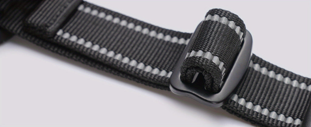 1pc Escape-Proof Dog Harness, Reflective No-Pull Pet Harness with 2 Metal Rings and Easy Control Handle, Adjustable and Comfortable Soft Padded Dog Vest for Easy Walking, Black