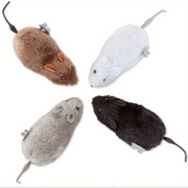 1pc Plush Wind-Up Mouse Toy for Small Dog and Cat Play - Clockwork Mechanism, No Batteries Needed, Interactive Pet Toy with Realistic Movement