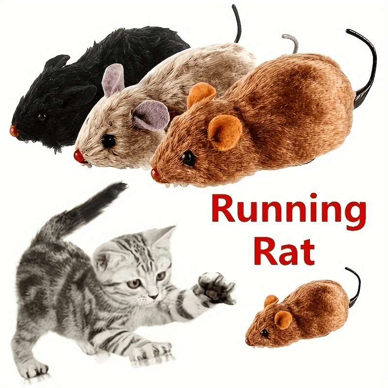 1pc Plush Wind-Up Mouse Toy for Small Dog and Cat Play - Clockwork Mechanism, No Batteries Needed, Interactive Pet Toy with Realistic Movement