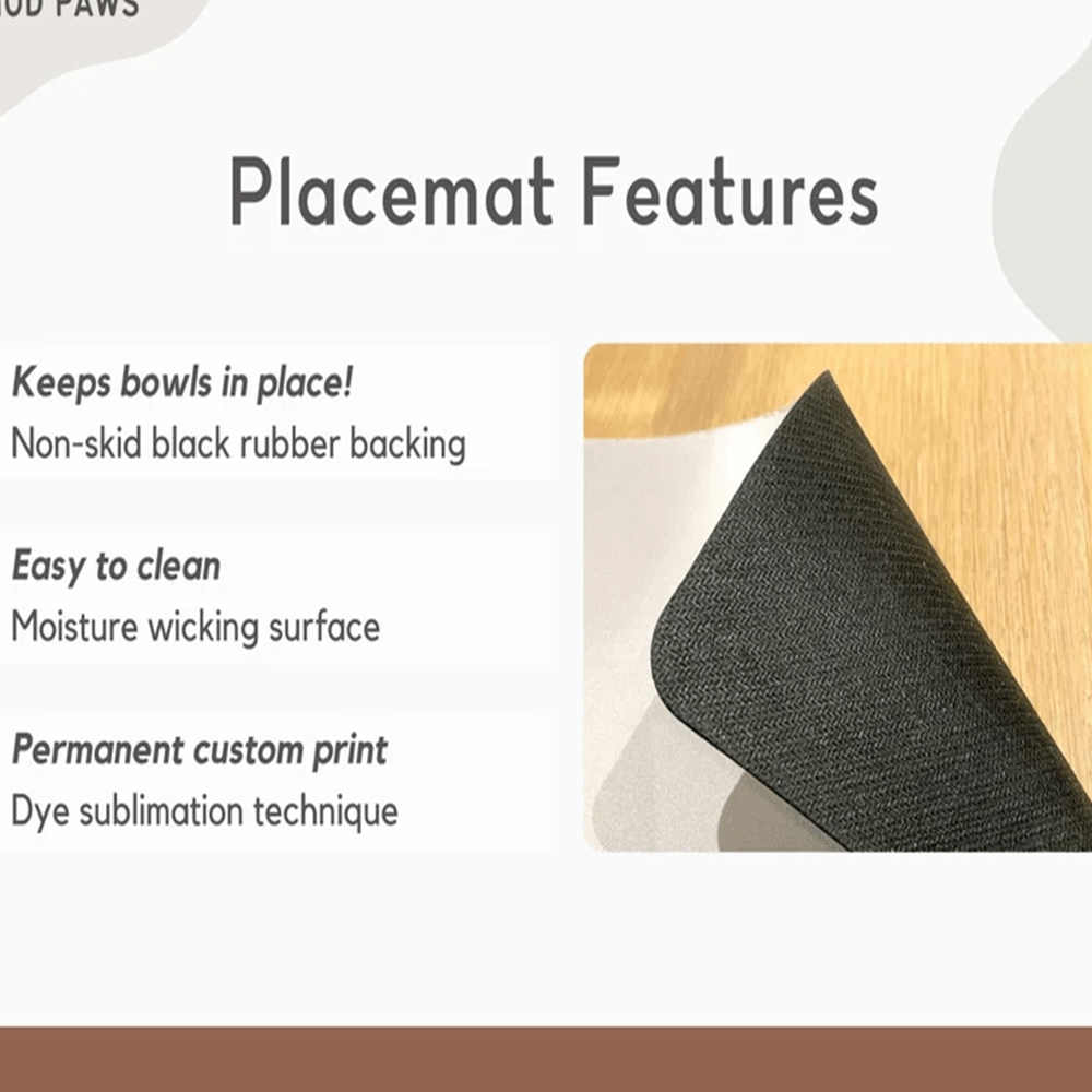 [Personalized Pet Feeding Mat] Personalized High-Quality PU Pet Feeding Mat - Custom Laser Engraved Design with Pattern for Comfortable Dining Experience