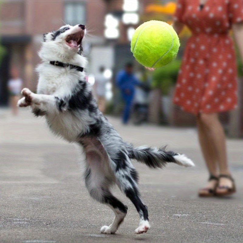 1pc Interactive Giant 9.5" Dog Tennis Ball -Durable, Bouncy, Training Aid For Small To Medium Breeds, Pet Toys Funny Outdoor Sports Ball, Encouraging Active Playtime And Exercise, Perfect For Pet Owners Shipped Deflated