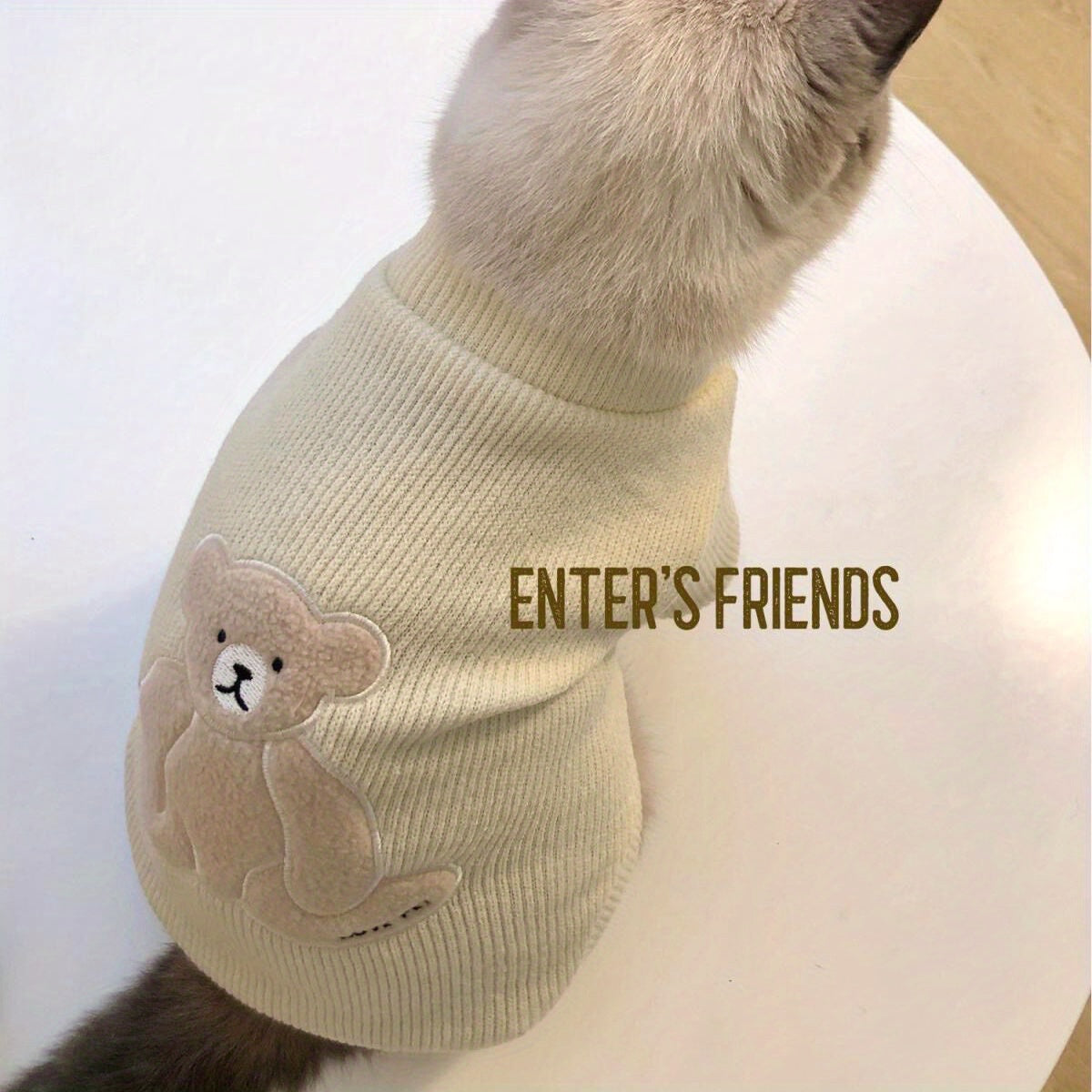 Cozy Fleece Cat Hoodie - Cute Blue Kitten Sweater, Anti-Shedding Pet Apparel for Small to Medium Breeds