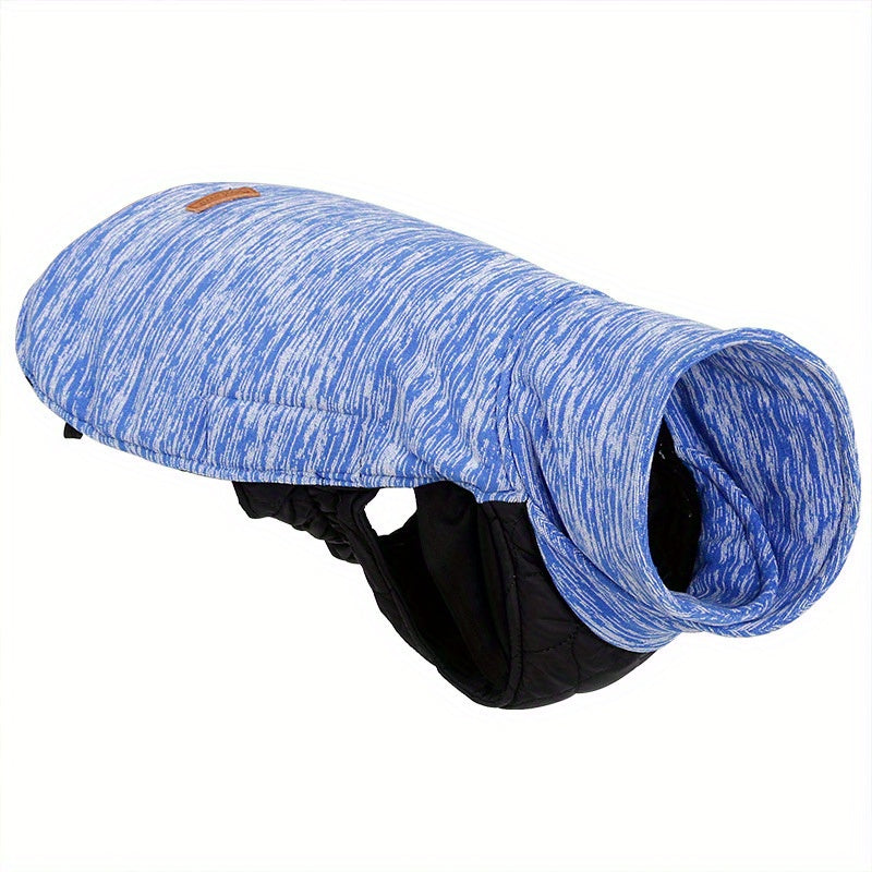 Small to Large Breeds Fleece-Lined Reversible Dog Jacket - Cozy Winter Pet Apparel with Long Neck Vest, Dual-Wear Design