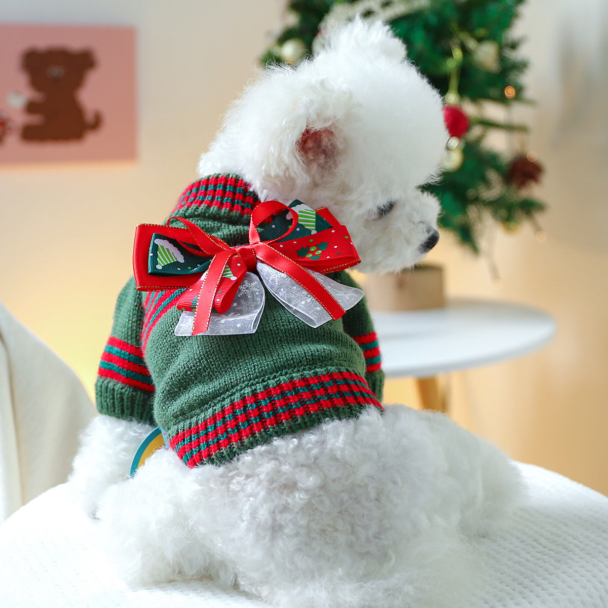 Holiday Cheer Dog Sweater - Cozy Acrylic Knit Pullover for Small Breeds, Comfortable & Warm Pet Apparel for Autumn & Winter