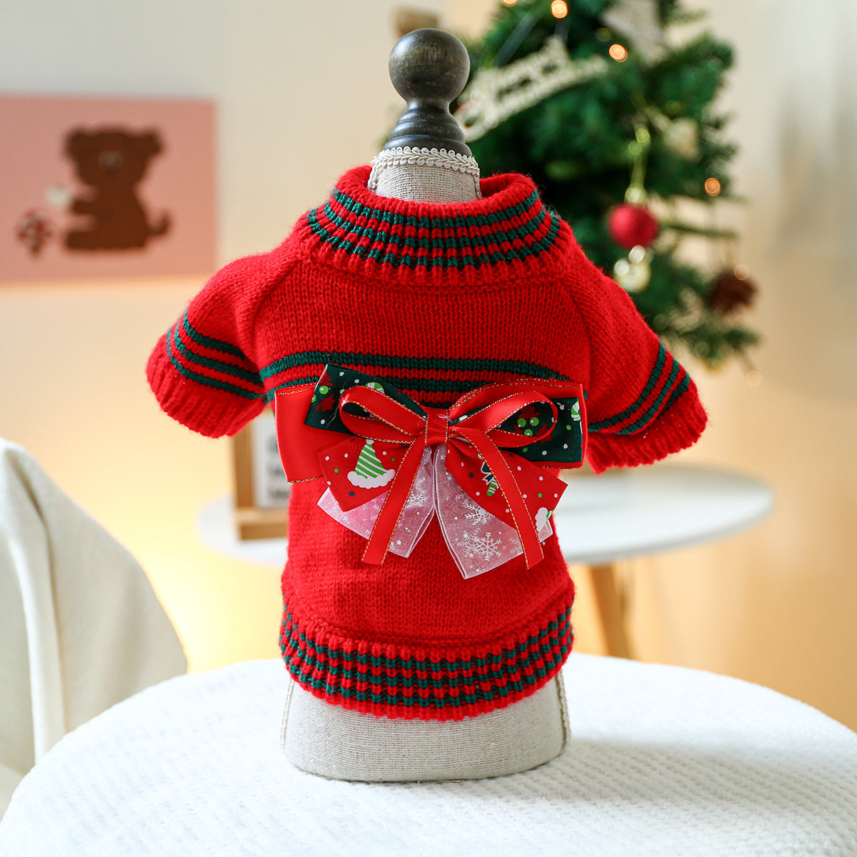 Holiday Cheer Dog Sweater - Cozy Acrylic Knit Pullover for Small Breeds, Comfortable & Warm Pet Apparel for Autumn & Winter
