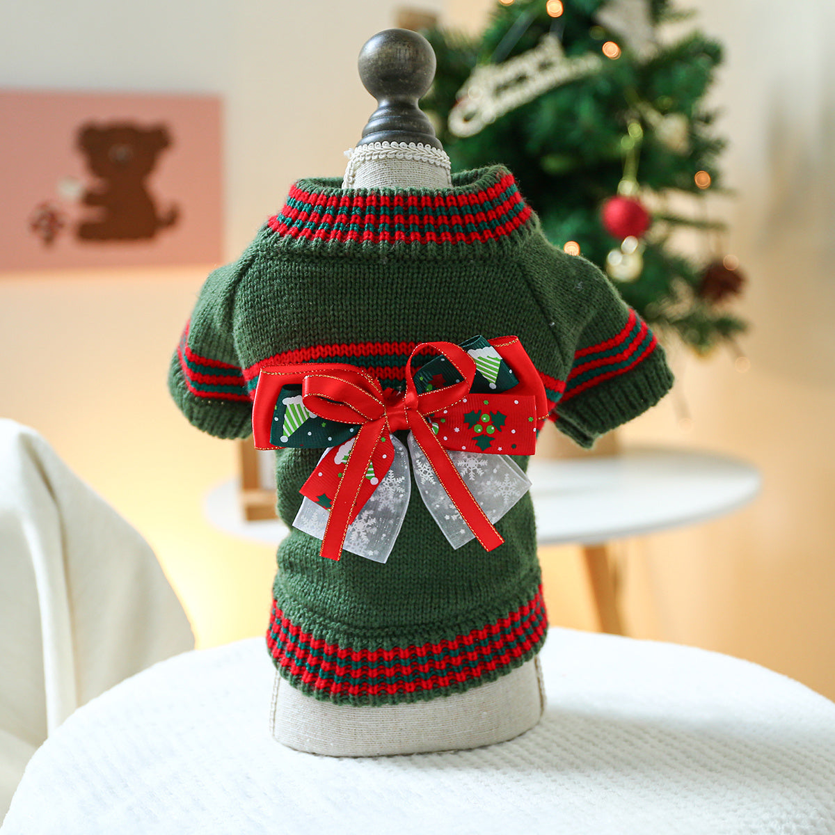 Holiday Cheer Dog Sweater - Cozy Acrylic Knit Pullover for Small Breeds, Comfortable & Warm Pet Apparel for Autumn & Winter