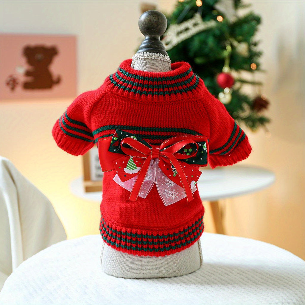 Holiday Cheer Dog Sweater - Cozy Acrylic Knit Pullover for Small Breeds, Comfortable & Warm Pet Apparel for Autumn & Winter