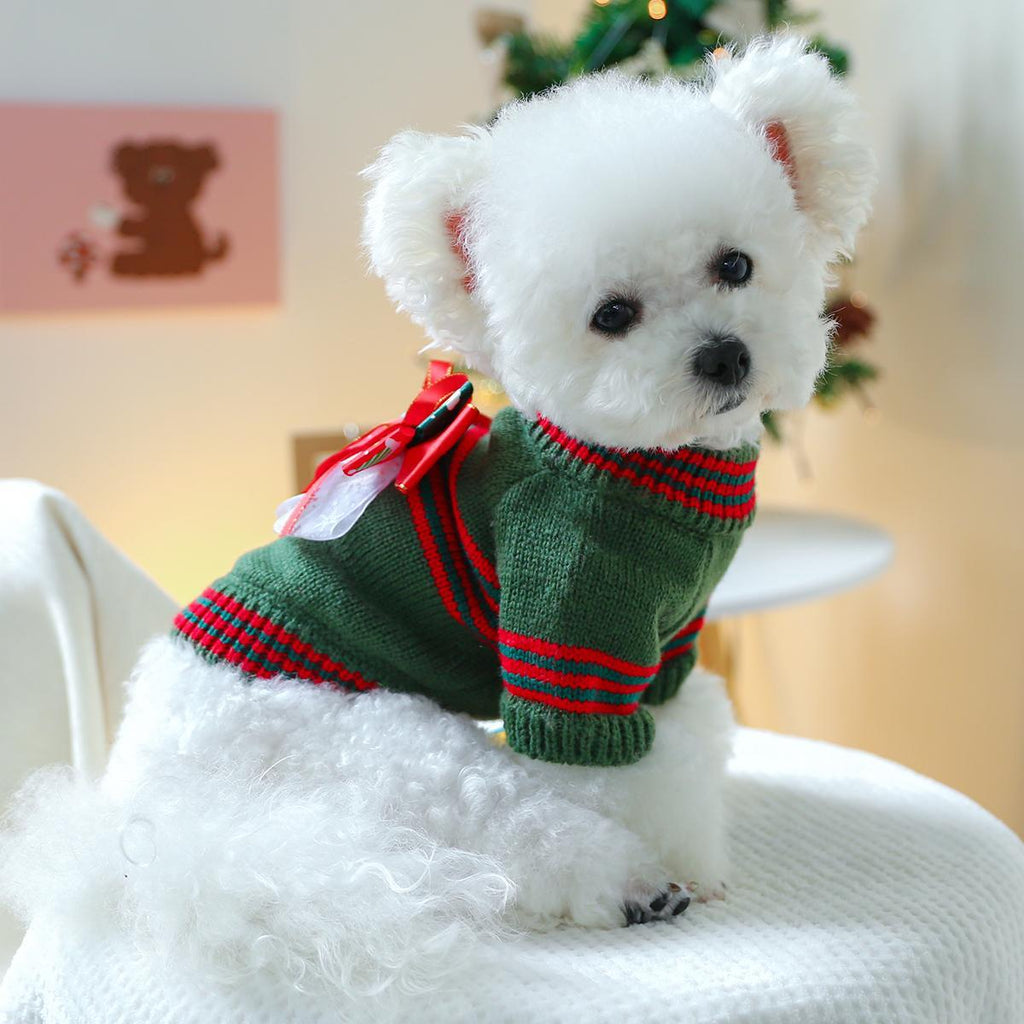 Holiday Cheer Dog Sweater - Cozy Acrylic Knit Pullover for Small Breeds, Comfortable & Warm Pet Apparel for Autumn & Winter
