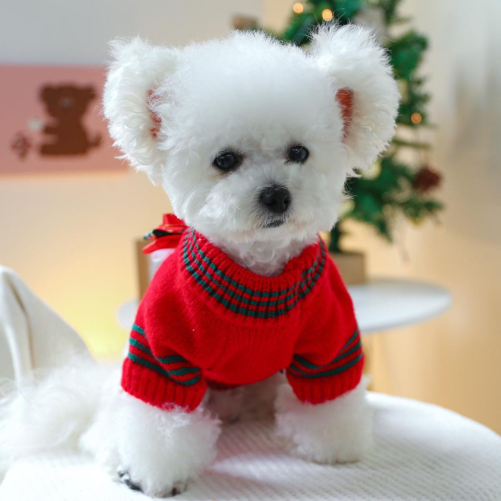 Holiday Cheer Dog Sweater - Cozy Acrylic Knit Pullover for Small Breeds, Comfortable & Warm Pet Apparel for Autumn & Winter