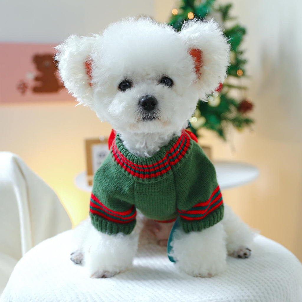 Holiday Cheer Dog Sweater - Cozy Acrylic Knit Pullover for Small Breeds, Comfortable & Warm Pet Apparel for Autumn & Winter