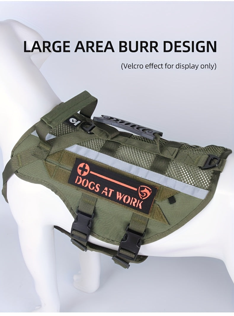 1pc Service Dog Harness, Reflective Dog Vest Harness, Adjustable Soft Oxford Pet Harness, Inner Layer Mesh, Breathable and comfortable, Easy to Control for Small Medium Large Dogs Random Buckle