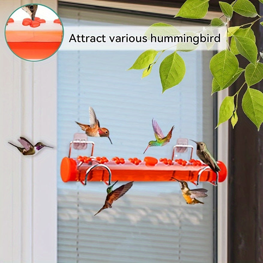 Deluxe Hummingbird Feeder - Outdoor Wild Bird Feeder Tube for Deck Patio Hanging, Attracting Hummingbirds with Easy Cleaning and Filling, Durable Construction, and Weather-Resistant Design - Perfect for Backyard Bird Watching