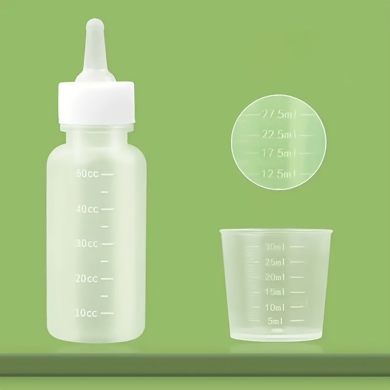 Complete Youngsters Kitten Nursing Kit - Soft Silicone Pet Feeding Bottle & Syringes with Measurement Markings, Includes Spare Soothing Items & Washcloth - Ideal for Cats