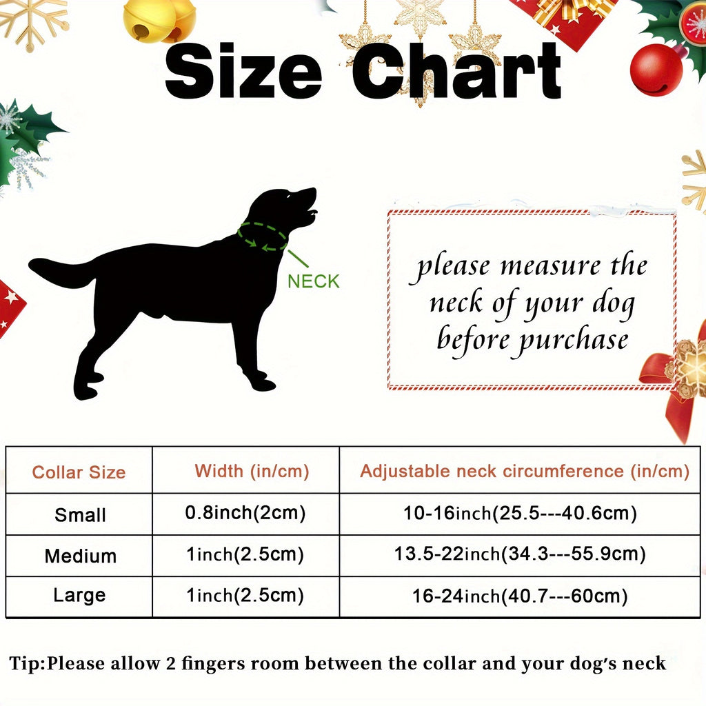 Festive Christmas Dog Collar with Santa & Snowman Prints - Adjustable, Soft Cotton Pet Collar for Small to Large Breeds - Includes D-Ring for Leash Attachment