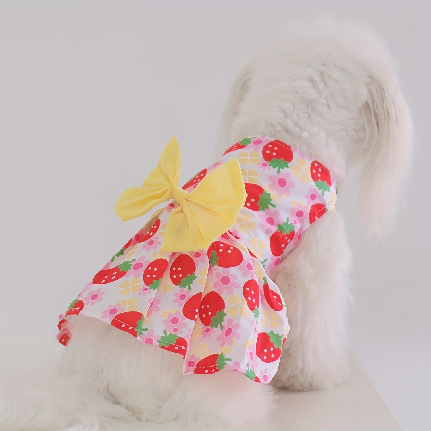 5pcs Floral Princess Dress Set for Small Dogs & Cats - Breathable Summer Pet Apparel with Bowknot, Ideal for Yorkies, Bulldogs, Bichons, Pomeranians, Chihuahuas, for Autumn, Spring