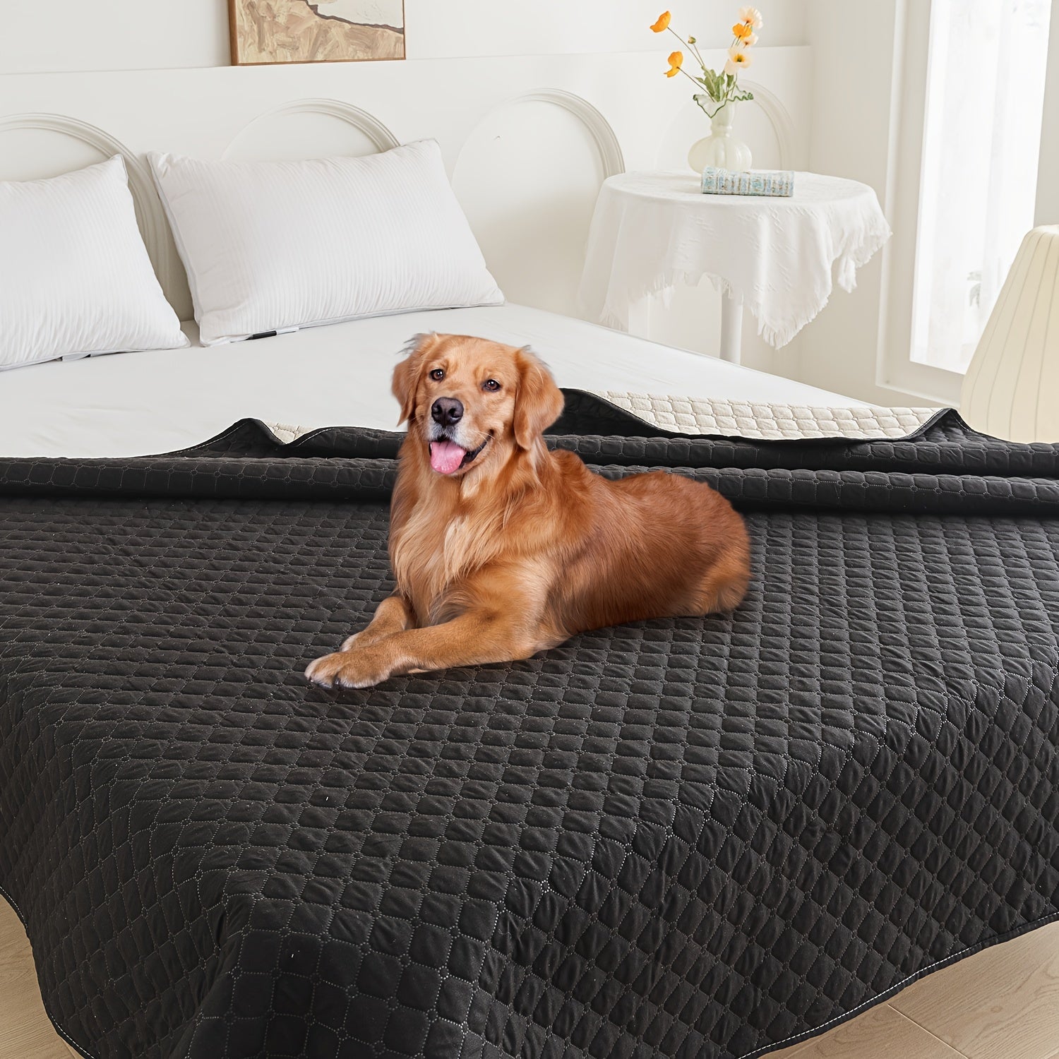 Waterproof Pet Bed Mat for Medium & Large Dogs - Non-Slip, Odor-Resistant Sofa Protector with Plaid Polyester Fill, Machine Washable, Pet Furniture Protection, Urine-proof, Car Mat