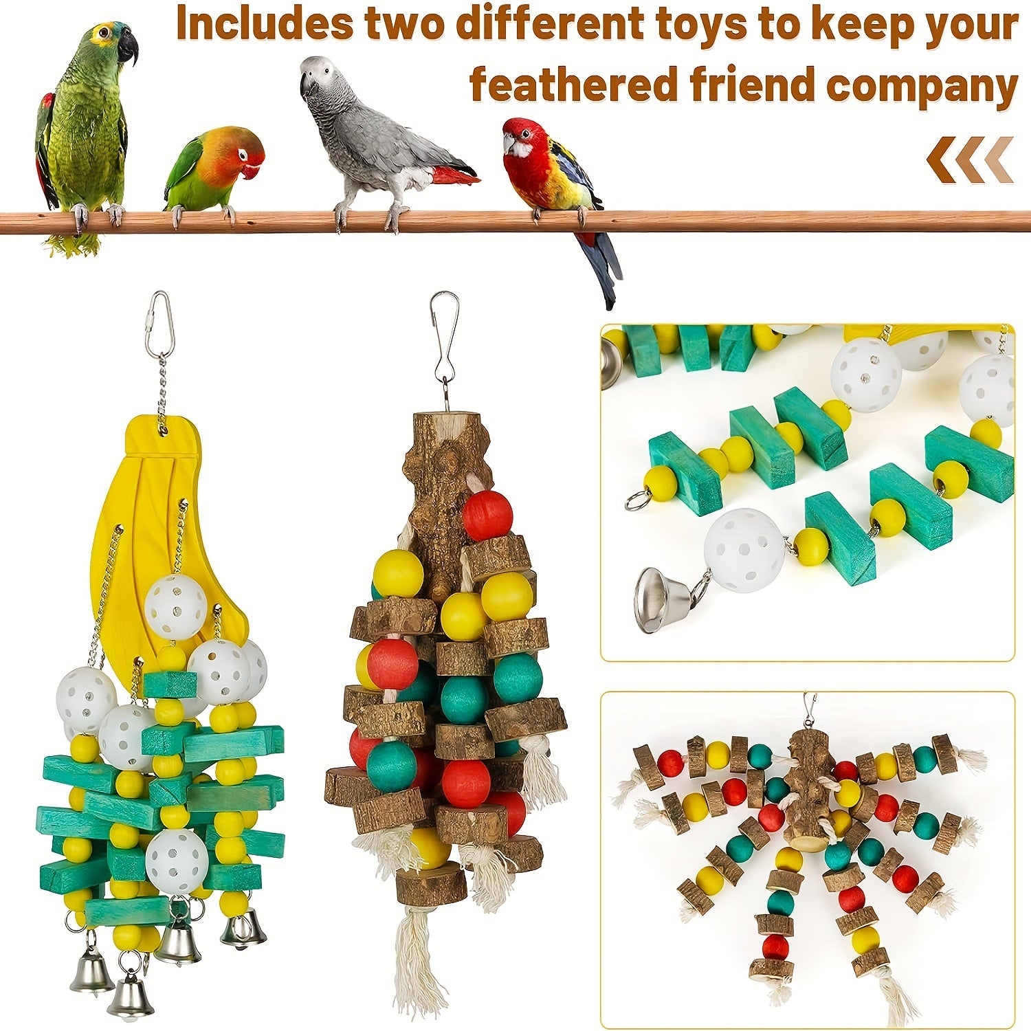 [Stainless Steel Bird Cage] 1pc Stainless Steel Foldable Bird Cage Stand - Parrot Stand with Gnawing Toys