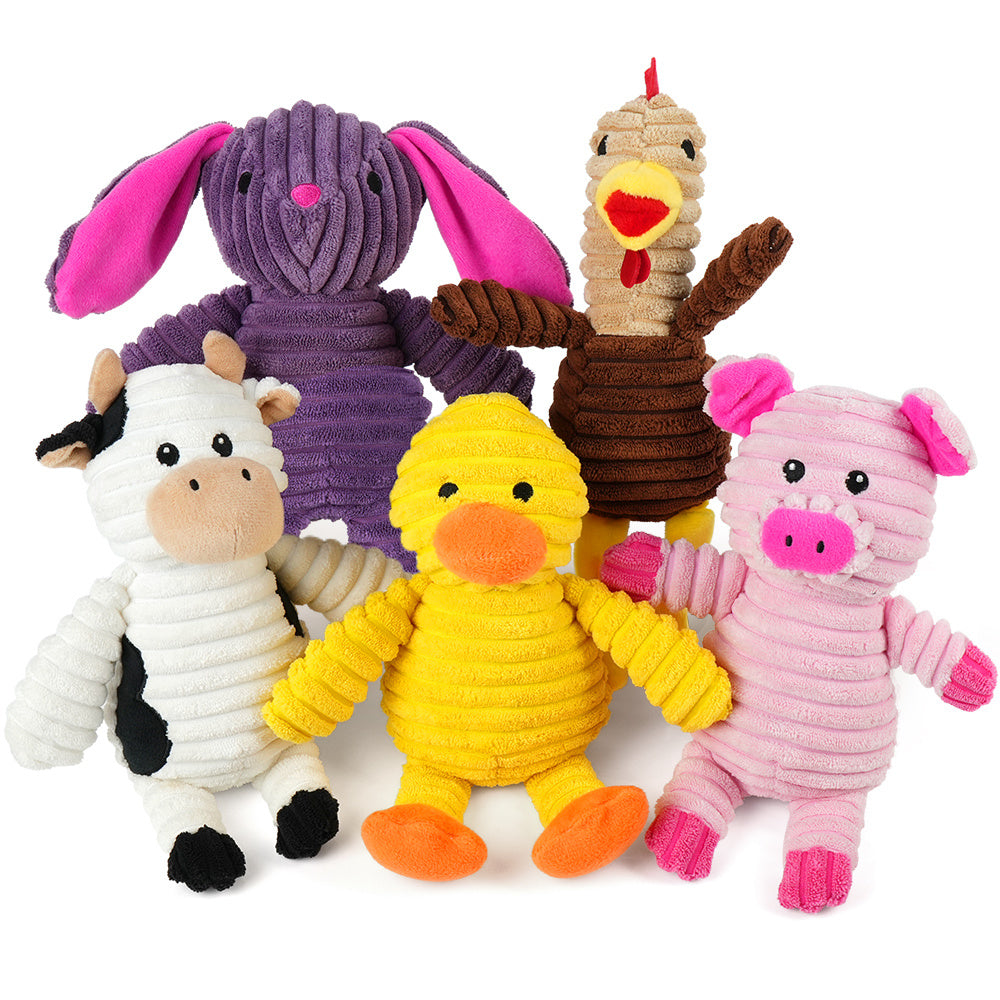 Dog Toys, 5 Pack, Plush Dog Squeaky Toys, Assortment Animal Pet Toys for Small Medium Large Dogs, Stuffed Puppy Chew Toy, Dog Gift Toys