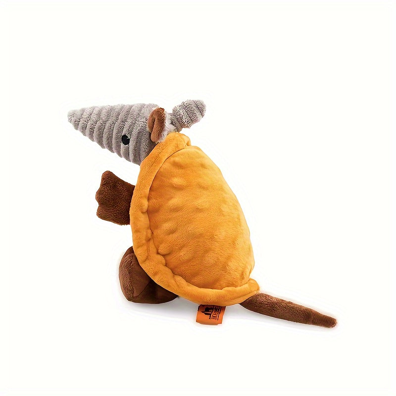 1pc Cartoon Armadillo Plush Dog Toy with Squeaker - Interactive Pet Toy for All Breeds and Sizes, Soft Fabric, Fun Self-Entertainment for Dogs and Cats