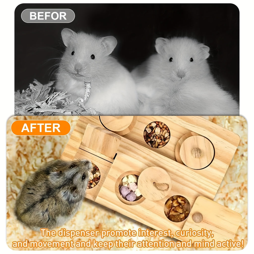 Guinea Pig Foraging Toys, 6 In 1 Hamsters Wooden Interactive Educational Foraging Toy, Enrichment Toys For Rabbits, Bunny, Chinchilla, Rats And Gerbils Small Animal Pet Toys